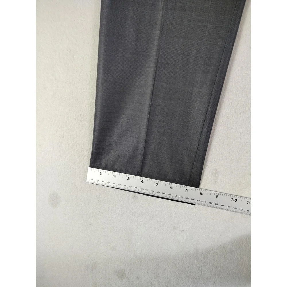 Express Photographer Pants Mens 32 Gray Check Wool Blend Dress Slacks Office